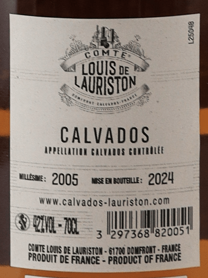 Louis De Lauriston Calvados 2005/2024 - Bottle Of Japan