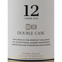 Load image into Gallery viewer, The Macallan 12 Year Old Double Cask whisky, Double Cask maturation label close-up