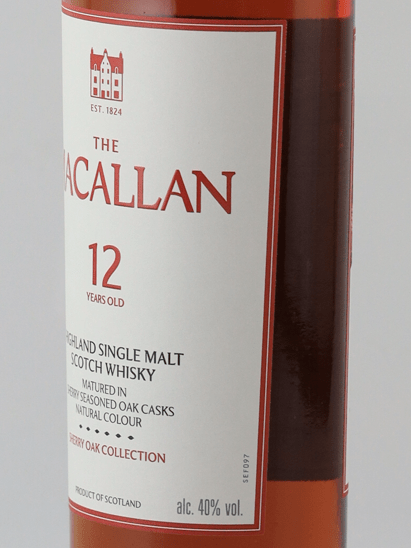 Macallan 12 Year Old Sherry Oak New Label - Bottle Of Japan