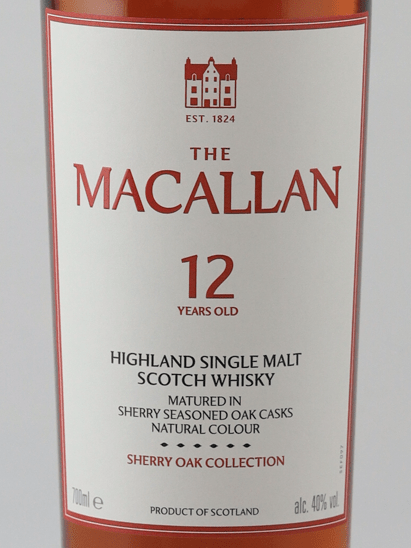 Macallan 12 Year Old Sherry Oak New Label - Bottle Of Japan