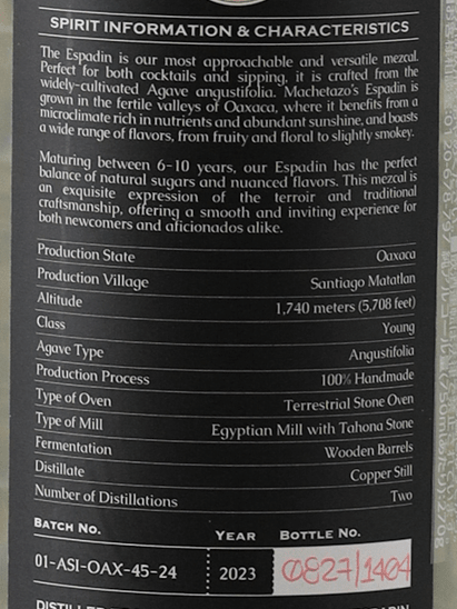Machetaso Espadin 750ml - Bottle Of Japan
