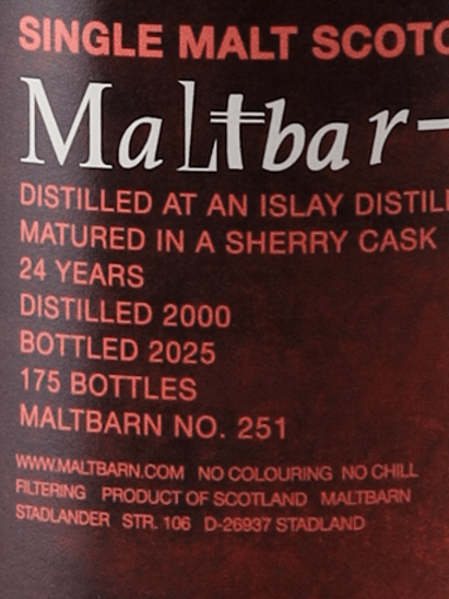 Malt Barn Islay Malt 24 Year Old 2000 - Bottle Of Japan