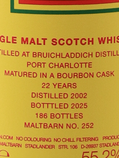 Malt Barn Port Charlotte 22 Year Old 2002 - Bottle Of Japan