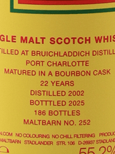 Load image into Gallery viewer, Malt Barn Port Charlotte 22 Year Old 2002 - Bottle Of Japan