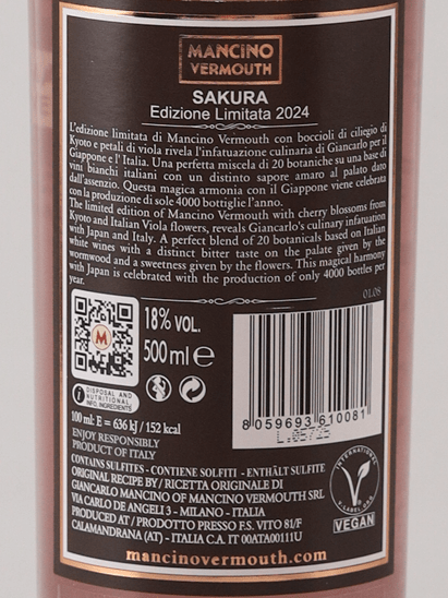 Mancino Vermouth Sakura - Bottle Of Japan