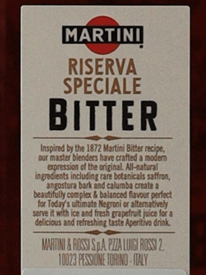 Martini Bitter - Bottle Of Japan