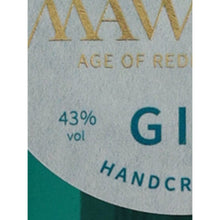 Load image into Gallery viewer, MAWSIM Gin Tropical Citrus - abv label detail