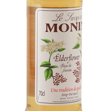 Load image into Gallery viewer, Monin Elderflower Syrup 700ml - label left angle