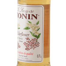 Load image into Gallery viewer, Monin Elderflower Syrup 700ml - label right angle