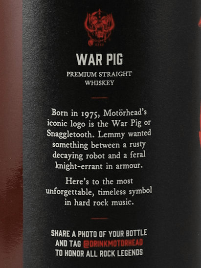 Motorhead War pig Premium Straight Whiskey - Bottle Of Japan
