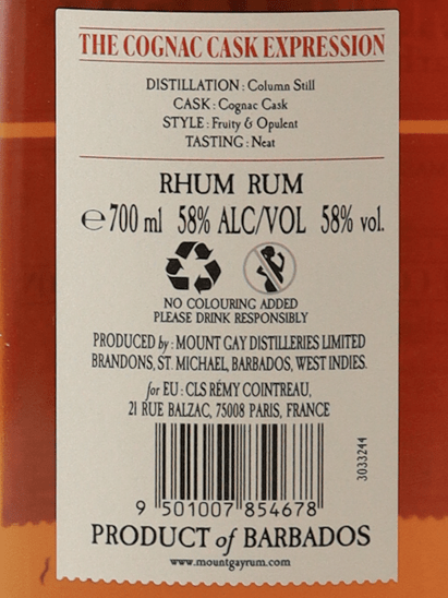 Mount Gay Cognac Cask Expression - Bottle Of Japan