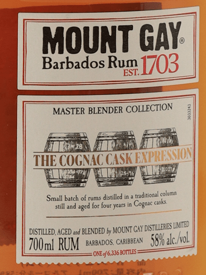 Mount Gay Cognac Cask Expression - Bottle Of Japan