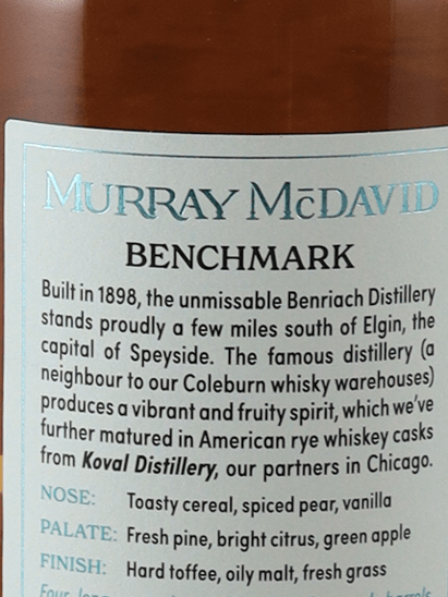 Murray McDavid Benriach 10 Year Old 2014 - Bottle Of Japan