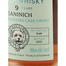 Load image into Gallery viewer, Murray McDavid Teaninich 9 Year Old 2012 46% - bottling and abv detail