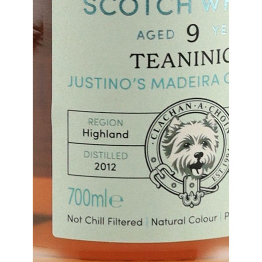 Murray McDavid Teaninich 9 Year Old 2012 46% - vintage and volume detail