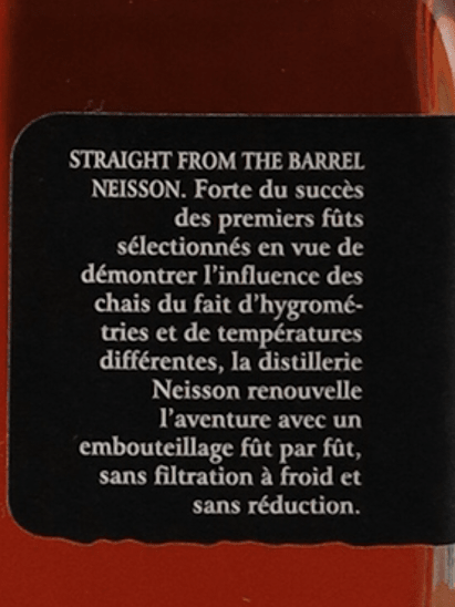 Neisson Straight From The Barrel 2018 81 - Bottle Of Japan