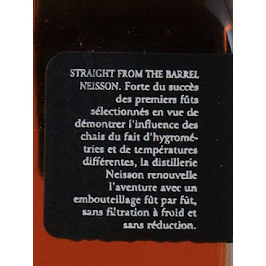 Neisson Straight from the Barrel 2018 No. 88 54.6% - side production label