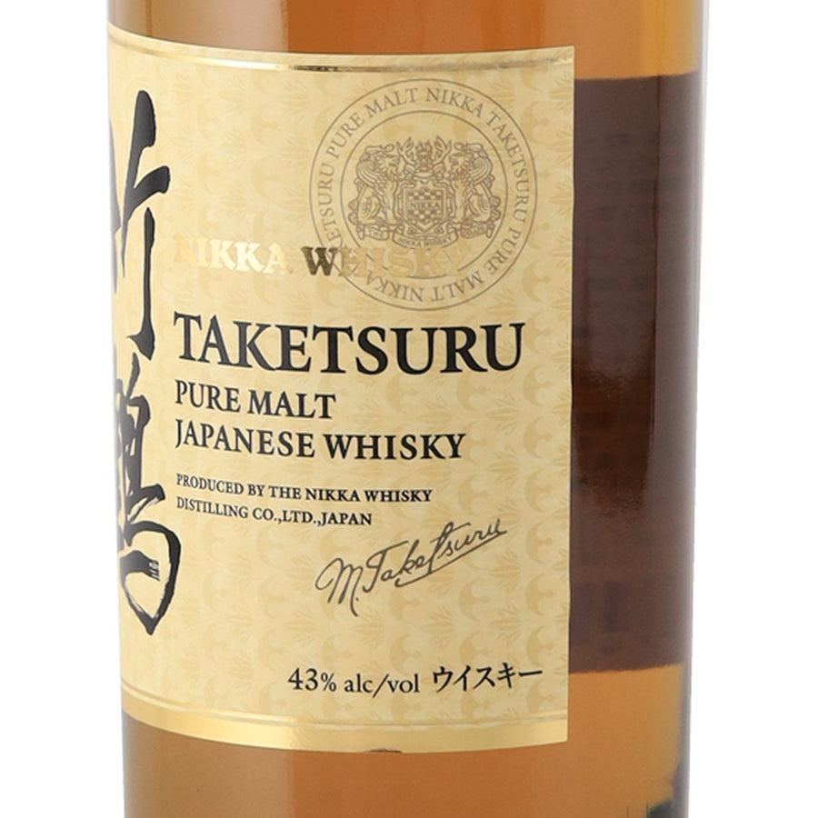 Nikka Taketsuru Pure Malt Japanese Whisky - label right angle