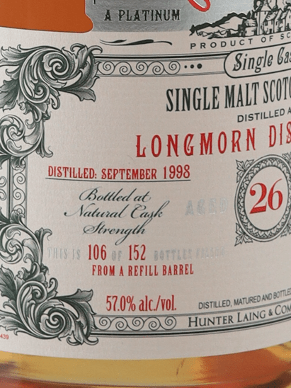 Old & Rare Longmorn 26 Year Old 1998 - Bottle Of Japan