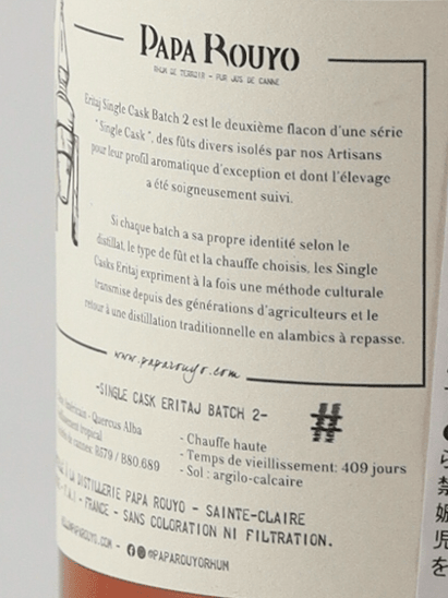 Papa Ruyo Rum ESB Heritage Single Cask Batch 2 - Bottle Of Japan