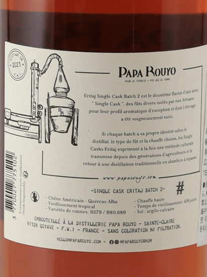 Papa Ruyo Rum ESB Heritage Single Cask Batch 2 - Bottle Of Japan