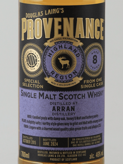 Provenance Arran 8 Year Old 2015 - Bottle Of Japan
