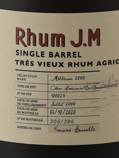 Rhum JM Millesime 20 Year Old 2000 - Bottle Of Japan