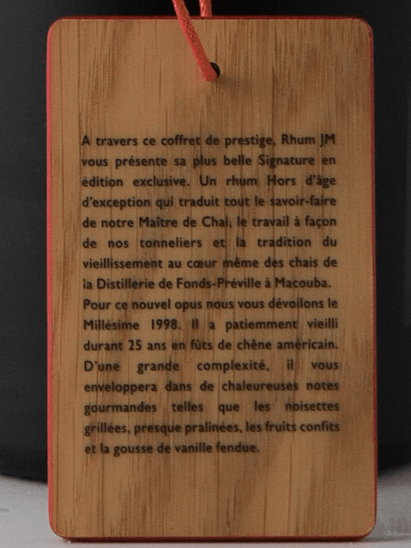 Rhum Jm Signature Old Age Millesime 25 Year Old 1998 - Bottle Of Japan