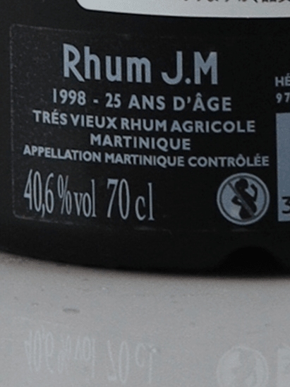 Rhum Jm Signature Old Age Millesime 25 Year Old 1998 - Bottle Of Japan