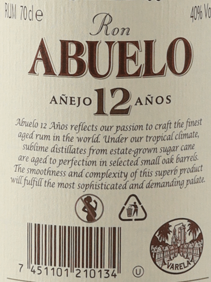Ron Abuelo 12 Year Old 700ml - Bottle Of Japan