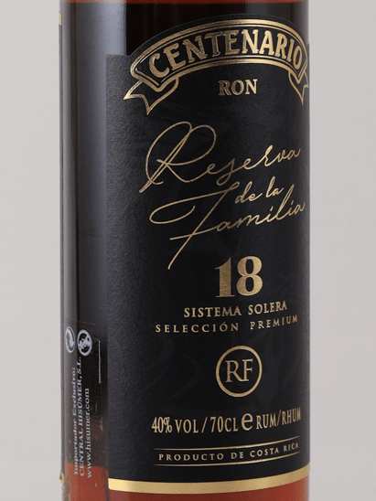 Ron Centenario 18 Year Old Reserva de la Familia - Bottle Of Japan
