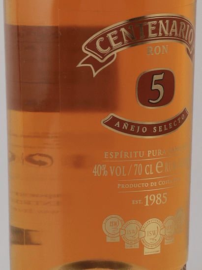 Ron Centenario 5 Year Old Anejo Select - Bottle Of Japan