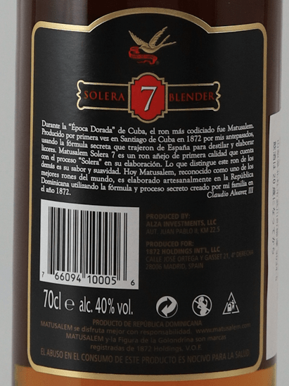 Ron Matusalem Solera 7 Year Old - Bottle Of Japan