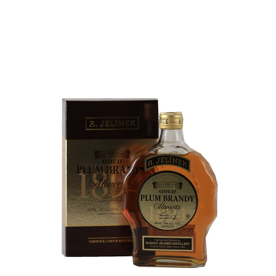 Rudolf Jelinek Gold Slivovitz 10 Year Old Plum Brandy 700ml - bottle and gift box