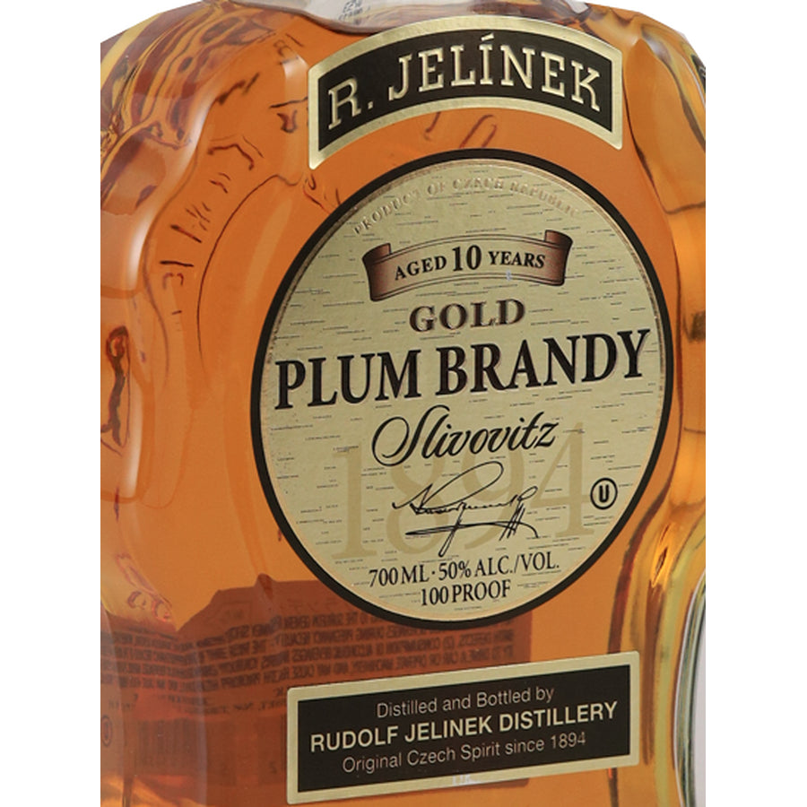 Rudolf Jelinek Gold Slivovitz 10 Year Old Plum Brandy 700ml - left label detail