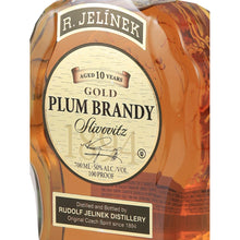 Load image into Gallery viewer, Rudolf Jelinek Gold Slivovitz 10 Year Old Plum Brandy 700ml - right label detail