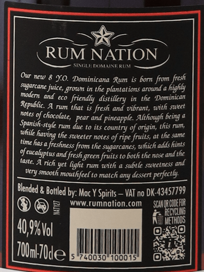 Rum Nation Dominica 8 Year Old - Bottle Of Japan