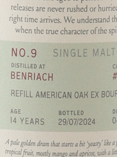 Saltire Rare Malt Benriach 14 Year Old 2010 - Bottle Of Japan