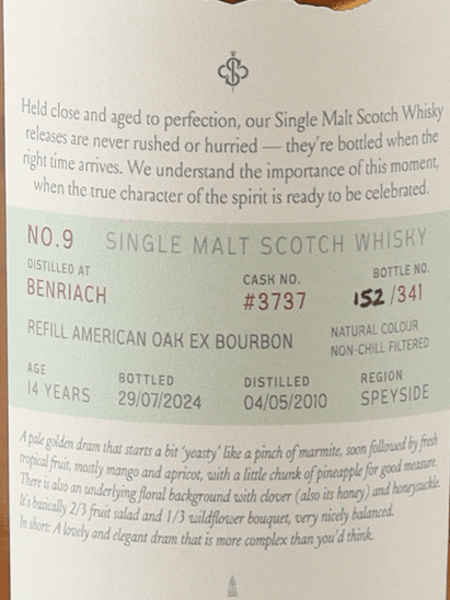 Saltire Rare Malt Benriach 14 Year Old 2010 - Bottle Of Japan