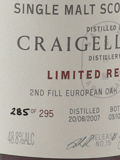 Saltire Rare Malt Craigellachie 17 Year Old - Bottle Of Japan