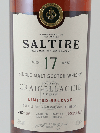 Saltire Rare Malt Craigellachie 17 Year Old - Bottle Of Japan