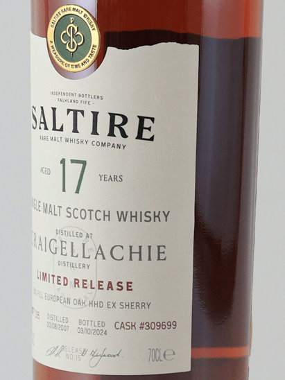 Saltire Rare Malt Craigellachie 17 Year Old - Bottle Of Japan