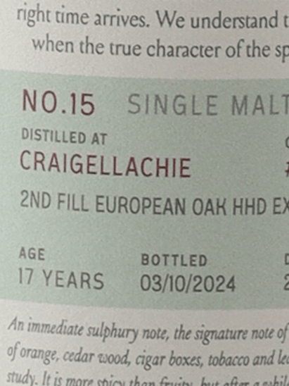 Saltire Rare Malt Craigellachie 17 Year Old - Bottle Of Japan