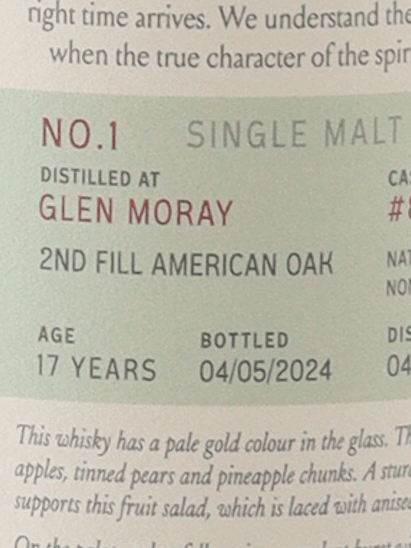 Saltire Rare Malt Glen Moray 17 Year Old 2007 - Bottle Of Japan