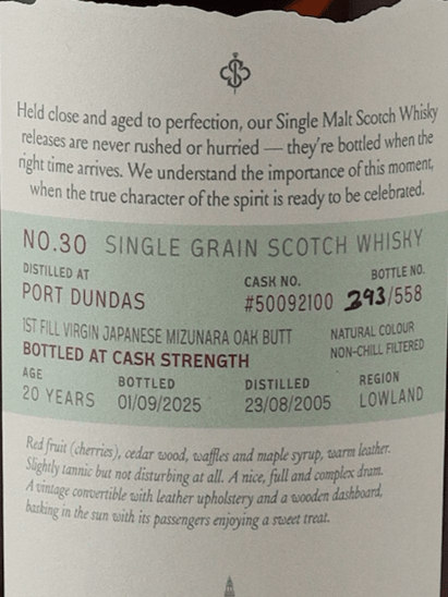 Saltire Rare Malt Port Dundas 20 Year Old 2005 - Bottle Of Japan