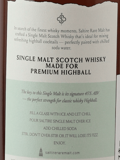 Saltire Rare Malt Premium Highball - Bottle Of Japan