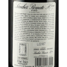 Load image into Gallery viewer, Sanchez Romate Fino Perdido Jerez Sherry 15% 750ml - back label