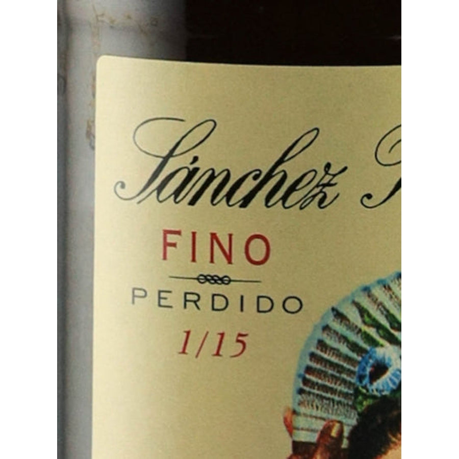 Sanchez Romate Fino Perdido Jerez Sherry 15% 750ml - fino perdido label detail
