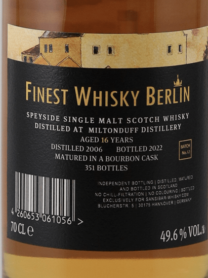 Sansibar Miltonduff 16 Year Old 2006 - Bottle Of Japan