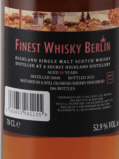 Sansibar Secret Highland 14 Year Old 2008 - Bottle Of Japan